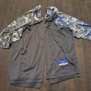 Two Louisville slugger 3/4 length baseball shirts size youth large